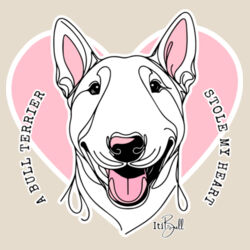 bull terrier stole my heart - heavy duty canvas tote bag Design