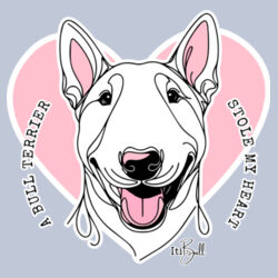 bull terrier stole my heart - womens relax hoodie Design