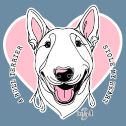 bull terrier stole my heart - mens relax hoodie Design