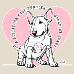 miniature bull terrier stole my heart  - heavy duty canvas tote bag Design
