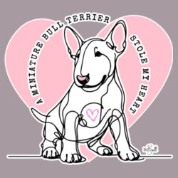 miniature bull terrier stole my heart  - womens relax hoodie Design