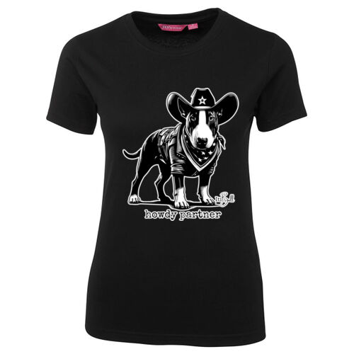 howdy partner - with wording ladies tee Thumbnail