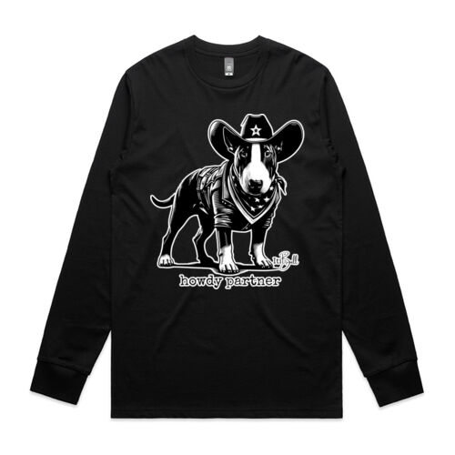 howdy partner - with wording mens staple long sleeve tee Thumbnail