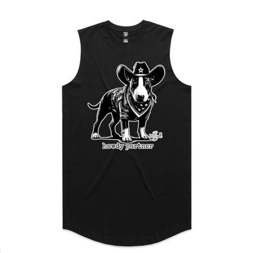 howdy partner - with wording mens staple curve tank Thumbnail