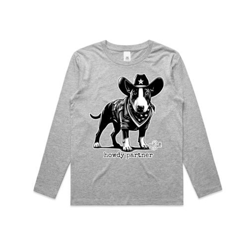 howdy partner - with wording kids long sleeve tee Thumbnail