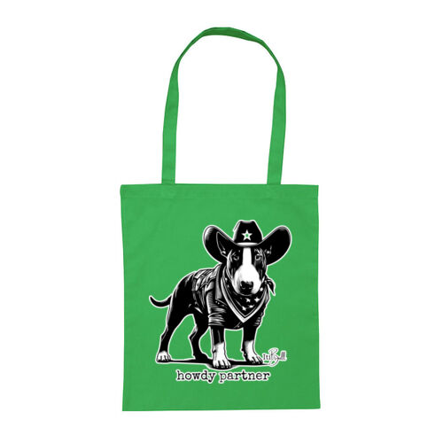 howdy partner - with wording tote bag Thumbnail