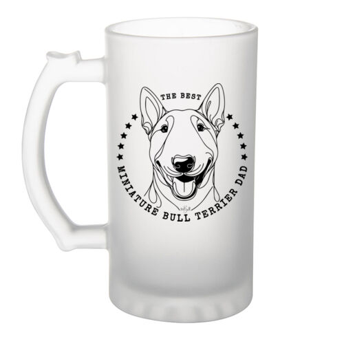 the best miniature bull terrier dad  - frosted glass beer mug Thumbnail