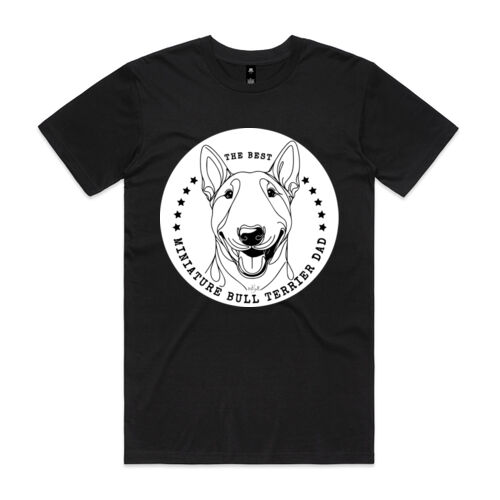 the best miniature bull terrier dad - as colour mens staple t shirt Thumbnail