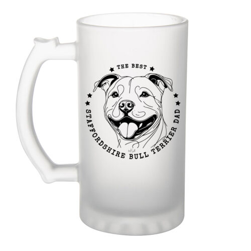 the best staffordshire bull terrier dad - frosted glass beer mug Thumbnail