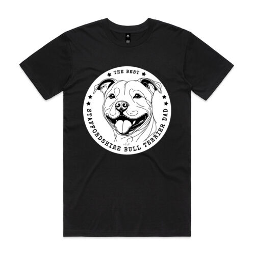 the best staffordshire bull terrier dad  - as colour mens staple t shirt Thumbnail