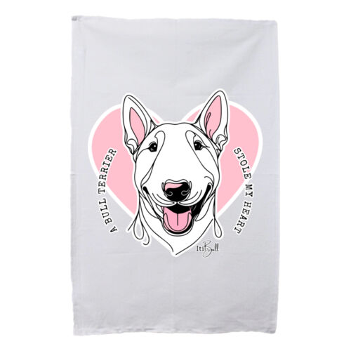 bull terrier stole my heart - tea towel Thumbnail