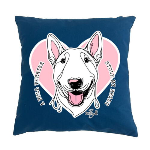 bull terrier stole my heart - cushion cover Thumbnail