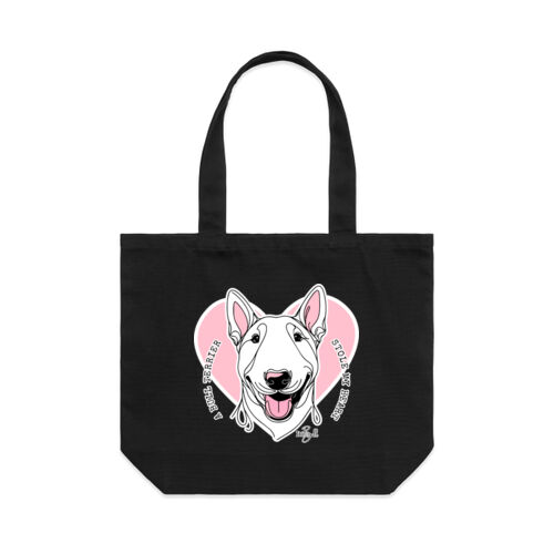 bull terrier stole my heart - shoulder tote Thumbnail