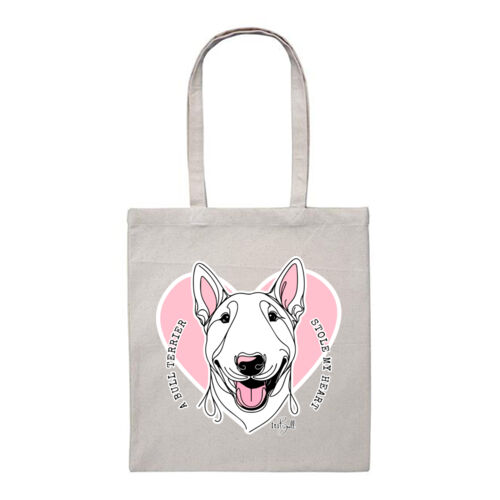 bull terrier stole my heart - heavy duty canvas tote bag Thumbnail