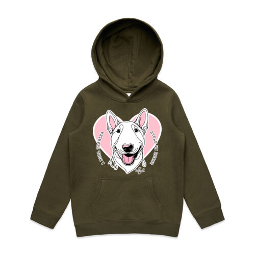 bull terrier stole my heart - kids supply hoodie Thumbnail