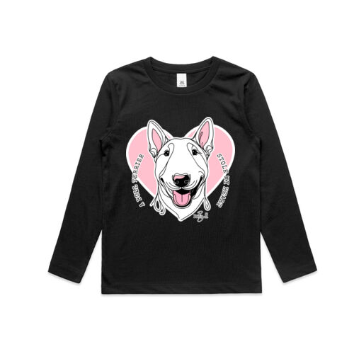 bull terrier stole my heart - kids longsleeve tee Thumbnail