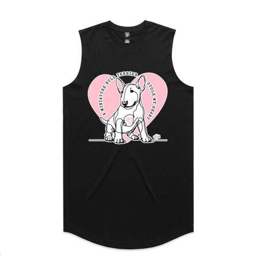 miniature bull terrier stole my heart  - mens staple curve tank Thumbnail