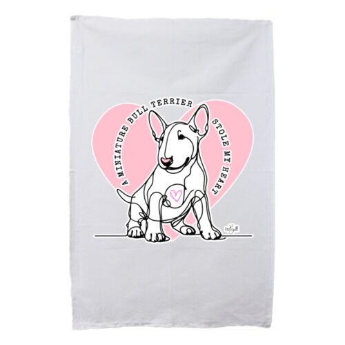 miniature bull terrier stole my heart  - tea towel Thumbnail