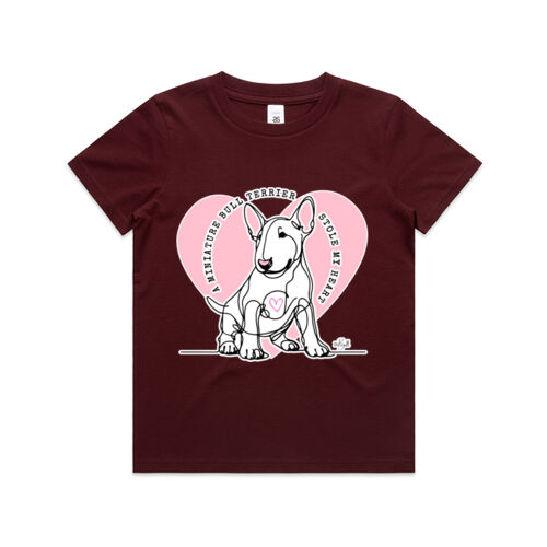 miniature bull terrier stole my heart  - kids youth tee Thumbnail