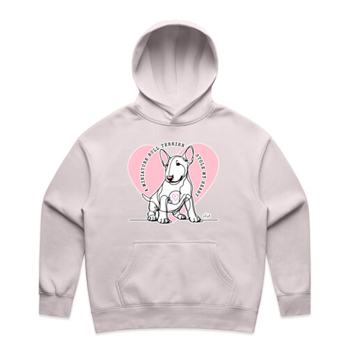 miniature bull terrier stole my heart  - womens relax hoodie Thumbnail