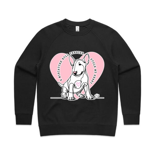 miniature bull terrier stole my heart  - womens supply crew Thumbnail
