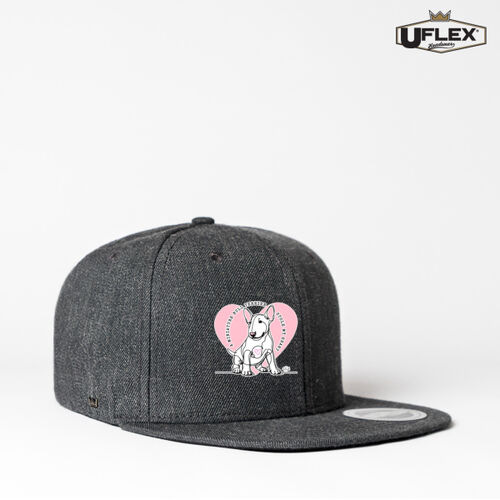 miniature bull terrier stole my heart - snap back flat peak cap Thumbnail